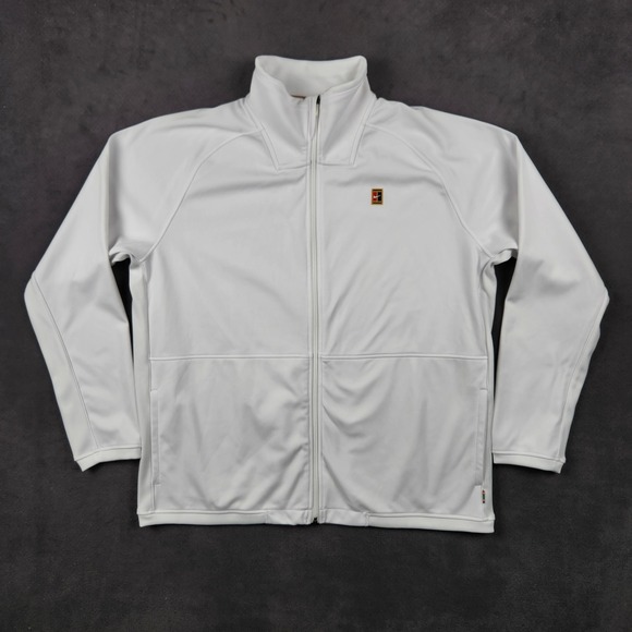 Nike Court Full Zip Long Sleeve Tennis Jacket Mens XL White BV1089-100